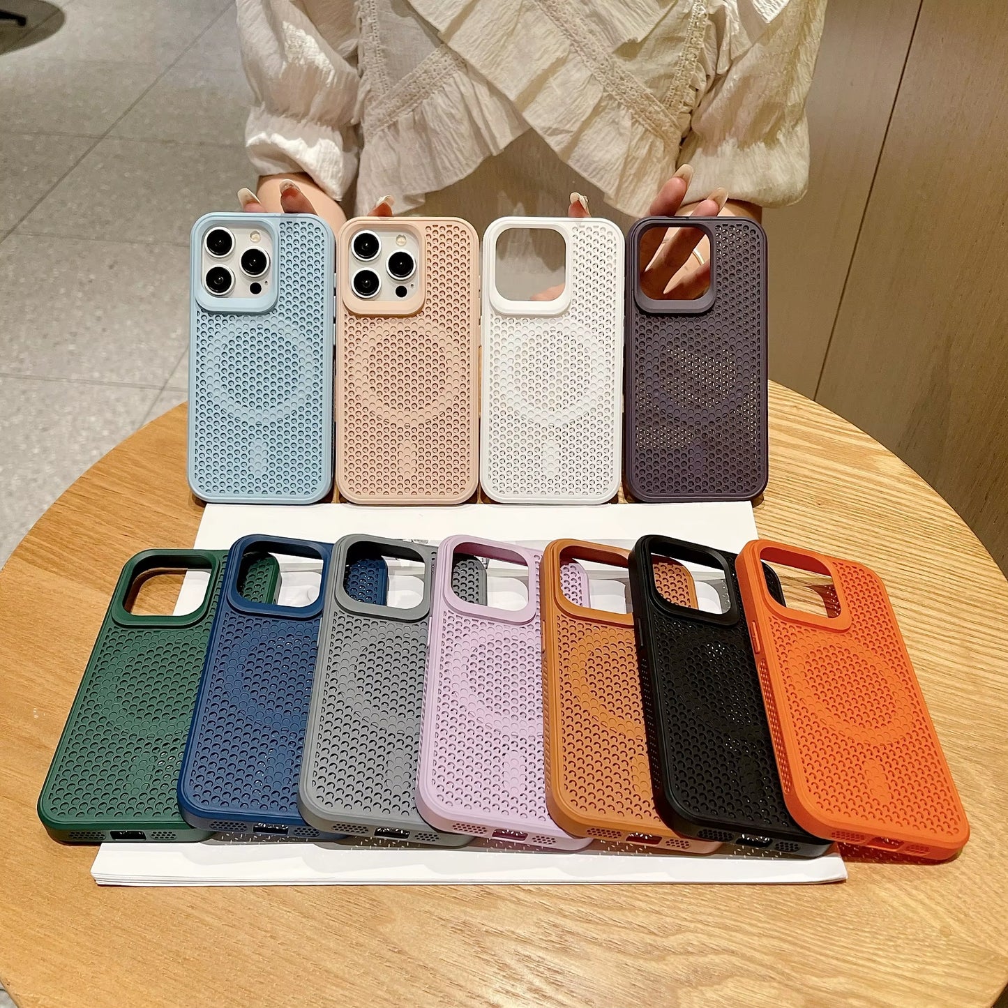 Magnetic for Magsafe Cooling Breathable Shell Case for Iphone 16 15 14 13 12 Pro Max plus Shockproof Heat Dissipation Cover Case