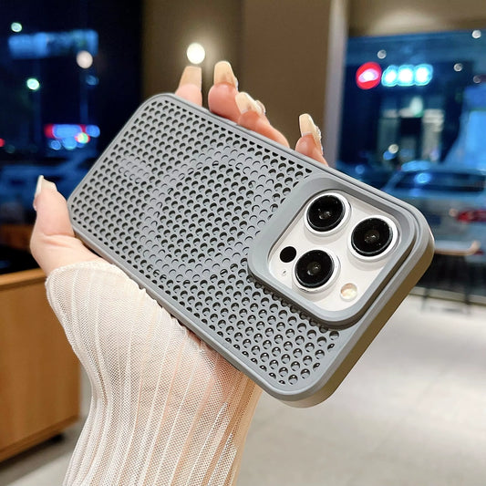 Magnetic for Magsafe Cooling Breathable Shell Case for Iphone 16 15 14 13 12 Pro Max plus Shockproof Heat Dissipation Cover Case
