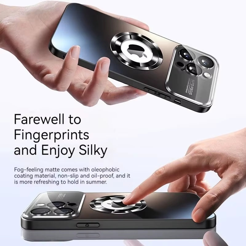 Large Window Magnetic Phone Case for iPhone 16/15/14/13 Pro Max with Lens Protector and MagSafe Wireless Charging Compatibility