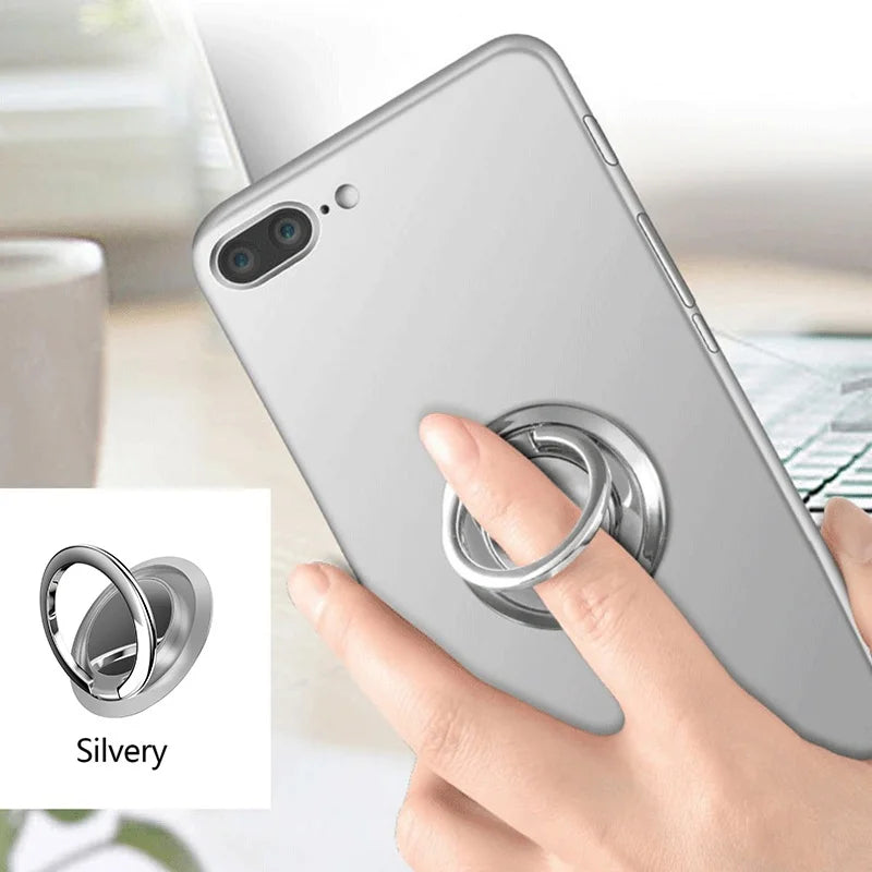 360° Rotating Finger Ring Holder Stand for Mobile Phones - Universal Magnetic Mount Sticker Pad
