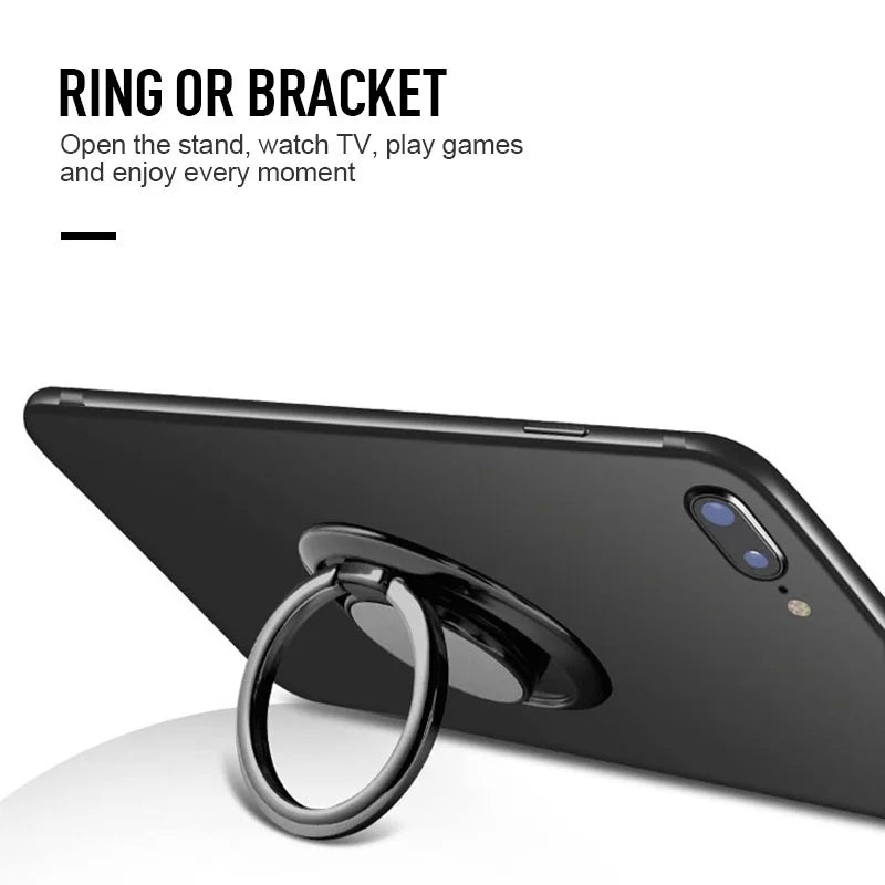 360° Rotating Finger Ring Holder Stand for Mobile Phones - Universal Magnetic Mount Sticker Pad