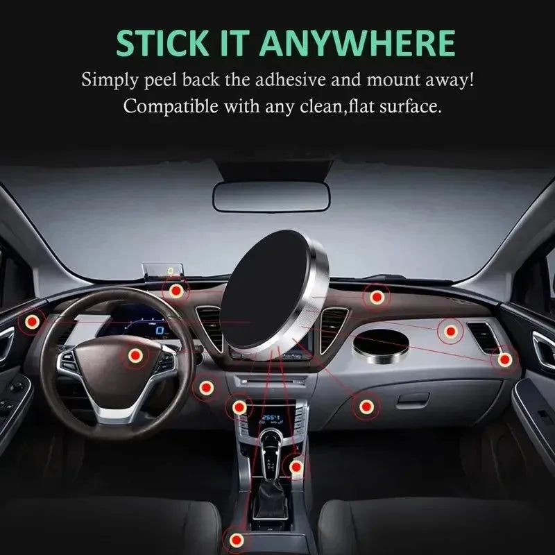 Universal Magnetic Phone Car Holder Stand - Dashboard and Wall Mount for iPhone, Samsung, Xiaomi, and Huawei