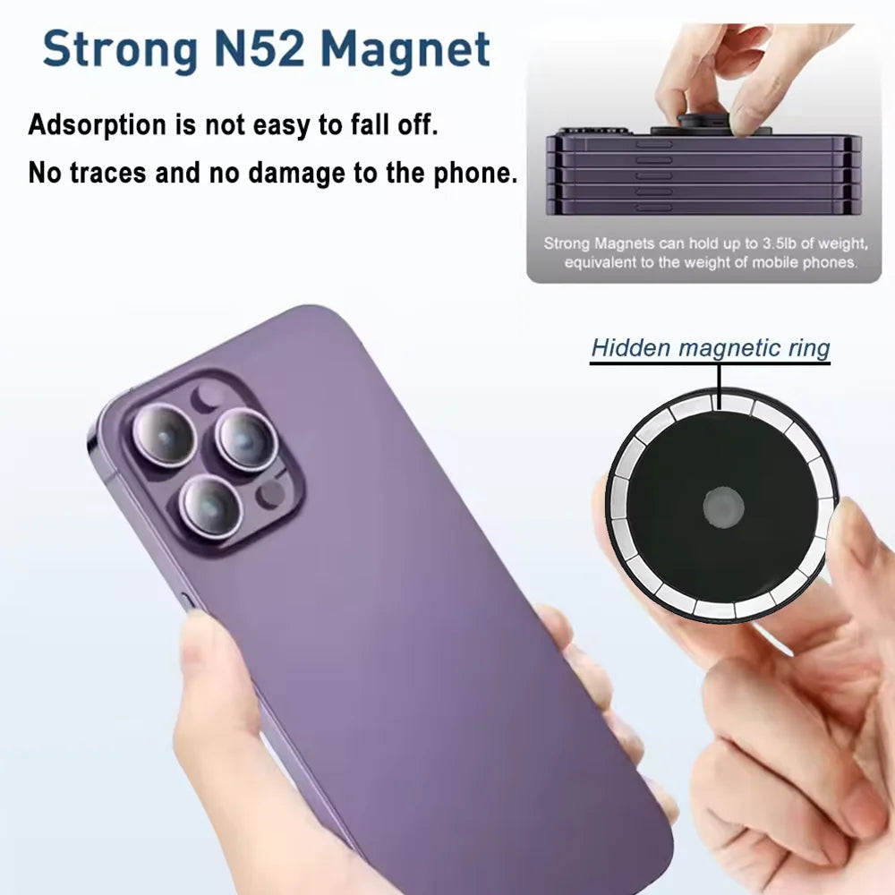 Grippopso Magnetic Folding Mobile Phone Grip and Stand for iPhone 16, 15, 14, 13