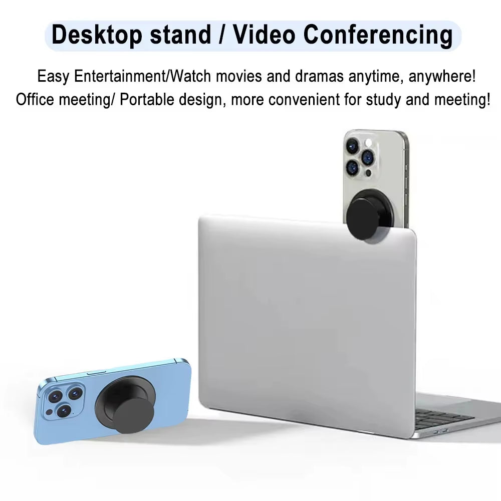 Magnetic Expandable Stand Grip Socket Finger Ring Holder for MagSafe Compatible with iPhone 15, 14, and Samsung Devices - Phone Mount Accessories