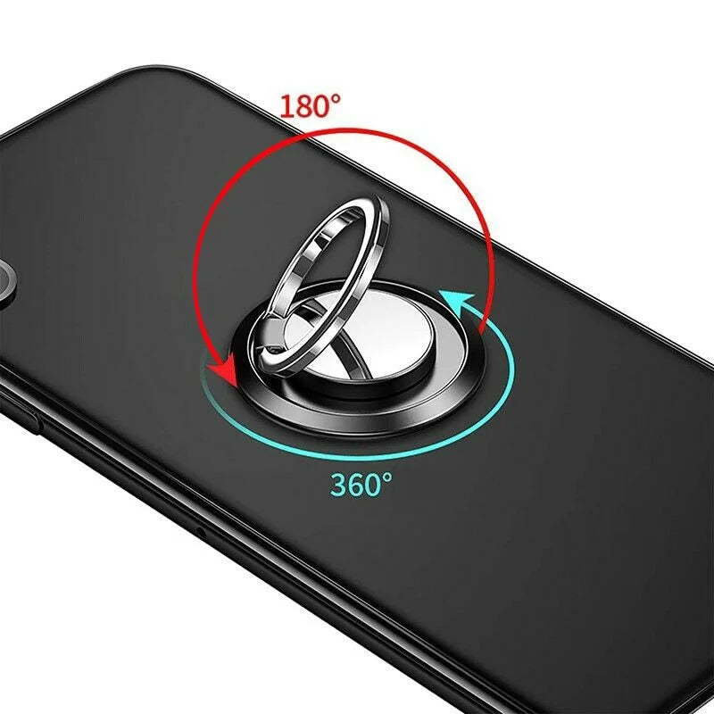 360° Rotating Finger Ring Holder Stand for Mobile Phones - Universal Magnetic Mount Sticker Pad