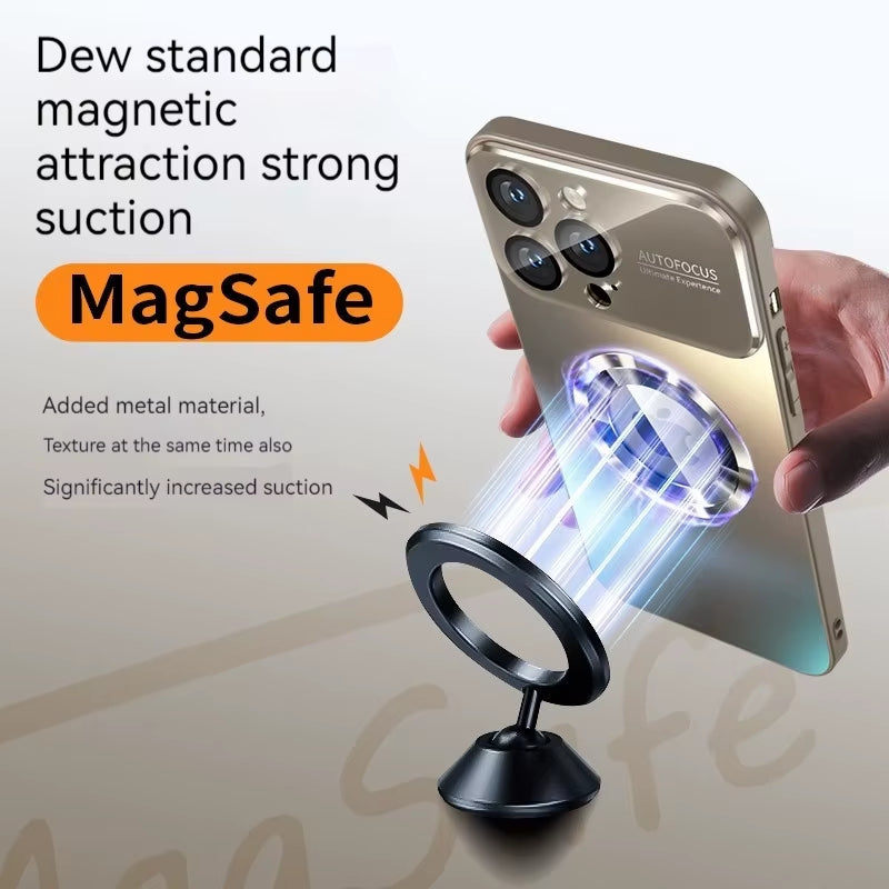 Large Window Magnetic Phone Case for iPhone 16/15/14/13 Pro Max with Lens Protector and MagSafe Wireless Charging Compatibility